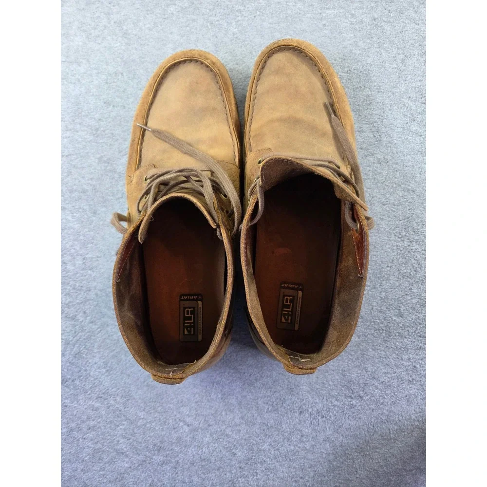Ariat Men's 10012842 Distressed Brown Leather Moc Toe Chukka Boat Shoes Size 12
